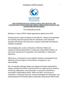WFDP FRAMEWORK Agreement